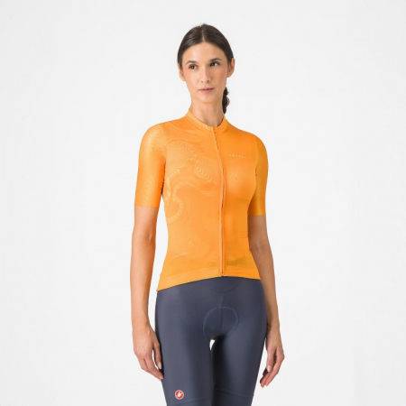 Tricouri si bluze de dama - Tricou cu maneca scurta Castelli Fantasia, pentru femei, portocaliu aprins, L