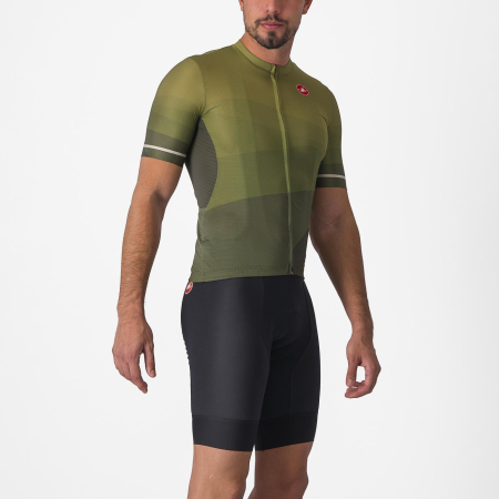 Tricou cu maneca scurta Castelli Orizzonte, Verde/Argintiu, XL [2]