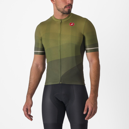 Tricouri cu maneca scurta - Tricou cu maneca scurta Castelli Orizzonte, Verde/Argintiu, XL