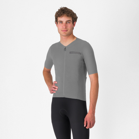 Tricouri si bluze ciclism - Tricou cu maneca scurta Castelli Premio EVO, pentru barbati, gri vortex, XS