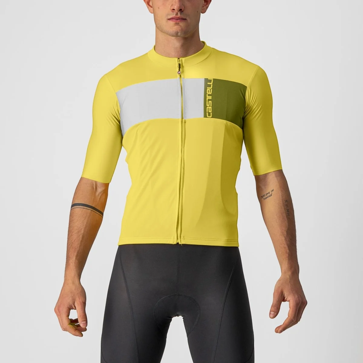 Tricou cu maneca scurta Castelli Prologo 7, Galben/Alb/Kaki, L [0]
