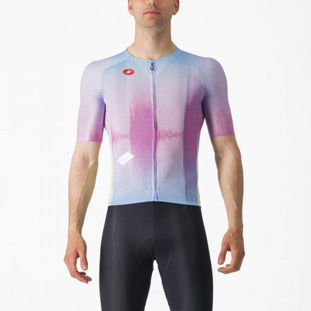 Tricouri si bluze ciclism - Tricou cu maneca scurta Castelli R-A/D, Violet Multicolor, XL