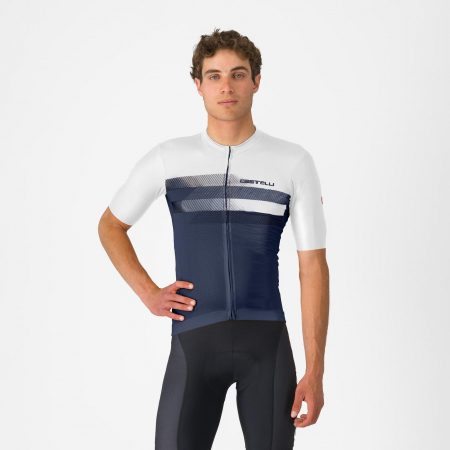 Tricou cu maneca scurta Castelli Simbolo, pentru barbati, albastru belgian/alb, XS [0]