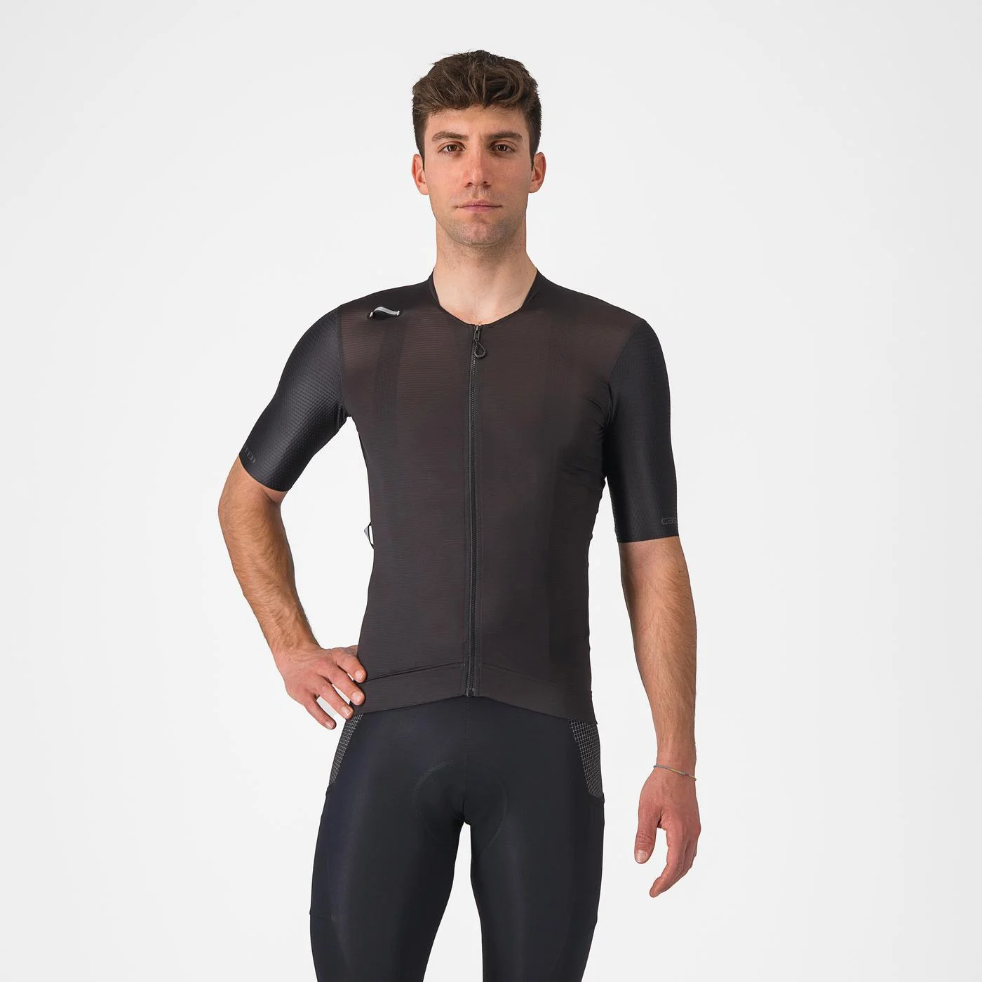 Tricouri cu maneca scurta - Tricou cu maneca scurta Castelli Unlimited PRO, pentru barbati, negru deschis, XL