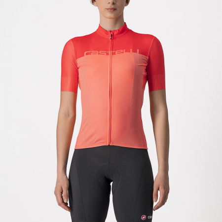 Tricouri si bluze de dama - Tricou cu maneca scurta Castelli Velocissima, de dama, Corai/Roz, L