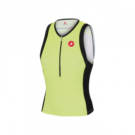 Costume de Triatlon - Tricou De Triatlon Fara Maneci Castelli Free Tri, Verde Fluo/Negru, M