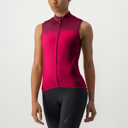 Tricouri si bluze de dama - Tricou fara maneci Castelli Velocissima SL, de dama, Rosu/Visiniu, XS