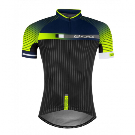Tricouri si bluze ciclism - Tricou cu maneca scurta Force Dash, Negru/Galben Fluo, S