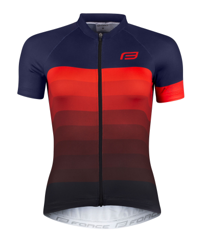 Imbracaminte ciclism - Tricou Force F Ascent Lady Albastru-Rosu XL