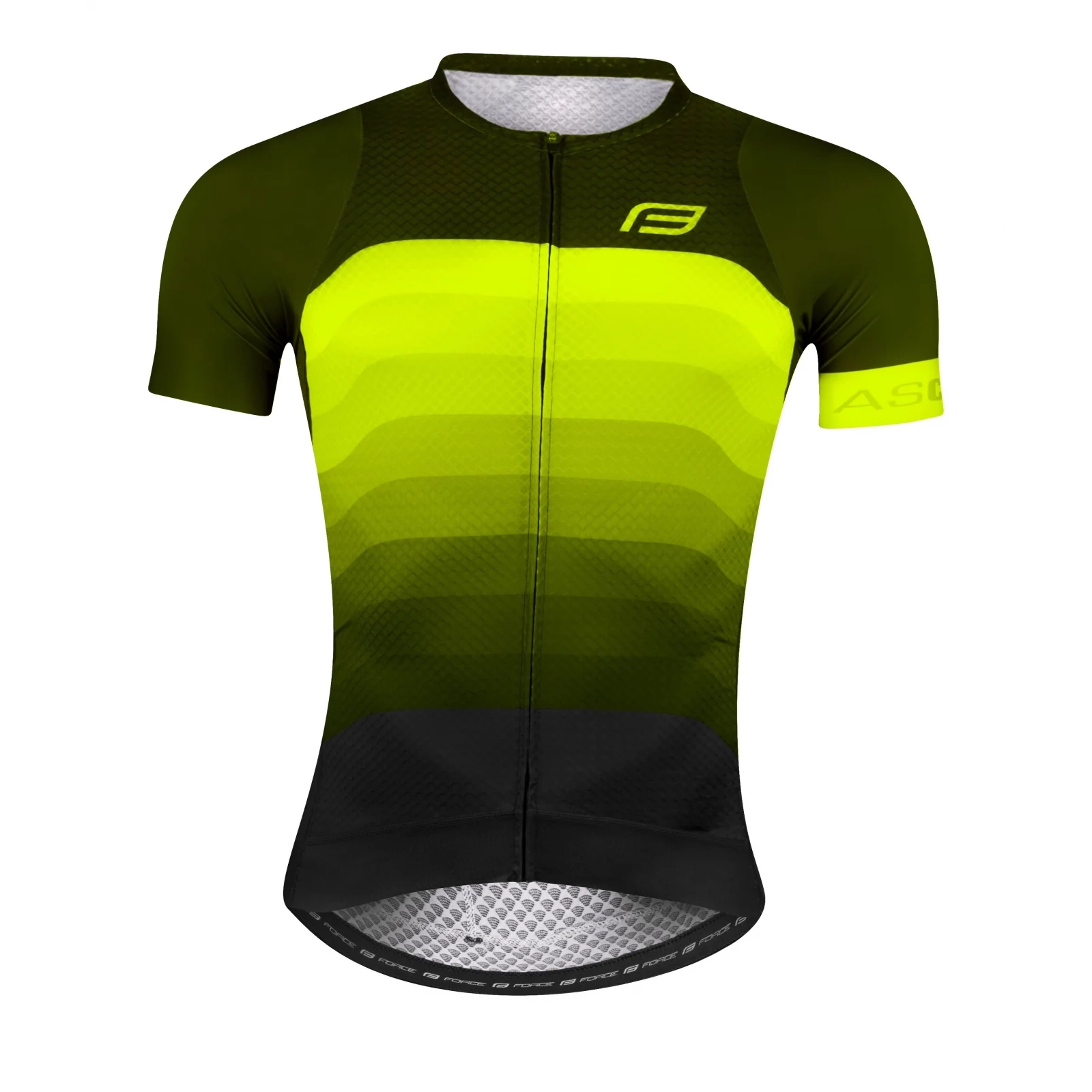 Tricouri si bluze ciclism - Tricou Force F Ascent Verde - Galben Fluo 3XL