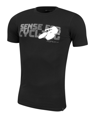 Tricouri cu maneca scurta - Tricou Force Sense negru print gri XS