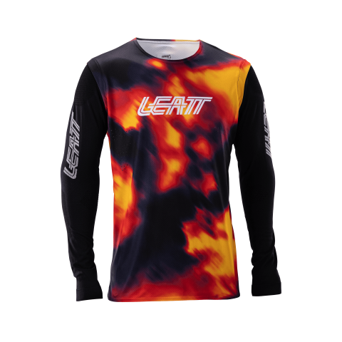 Imbracaminte ciclism - Tricou Leatt MTB Gravity 8.0 Heatmap Red L