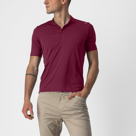 Tricouri si bluze ciclism - Tricou polo Castelli Tech 2 Polo, Visiniu, L