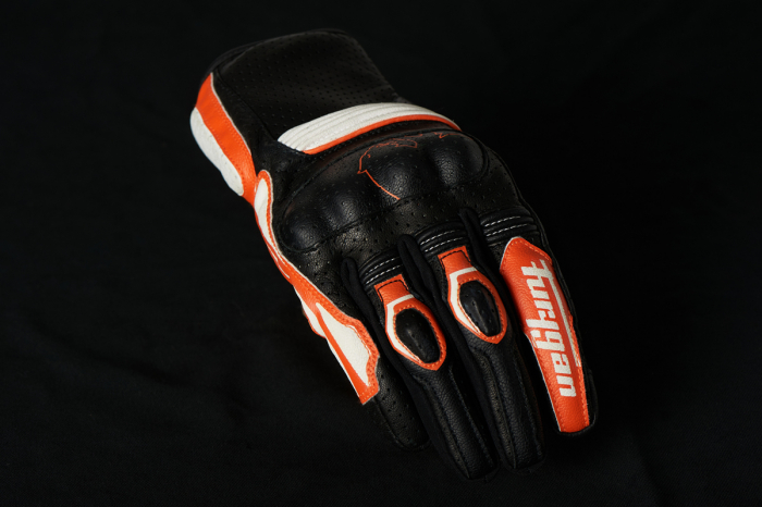 Manusi de piele TD ROADSTER, barbat, negru-orange-alb, Furygan [2]