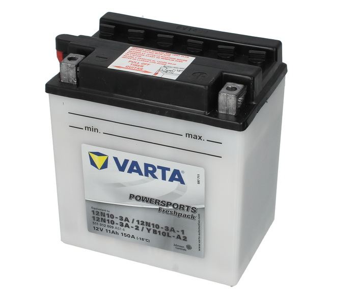 Baterie moto Acid cu intretinere VARTA 12V 11Ah 150A R+ aerisire stanga 136x91x146 Incarcare uscata cu acid