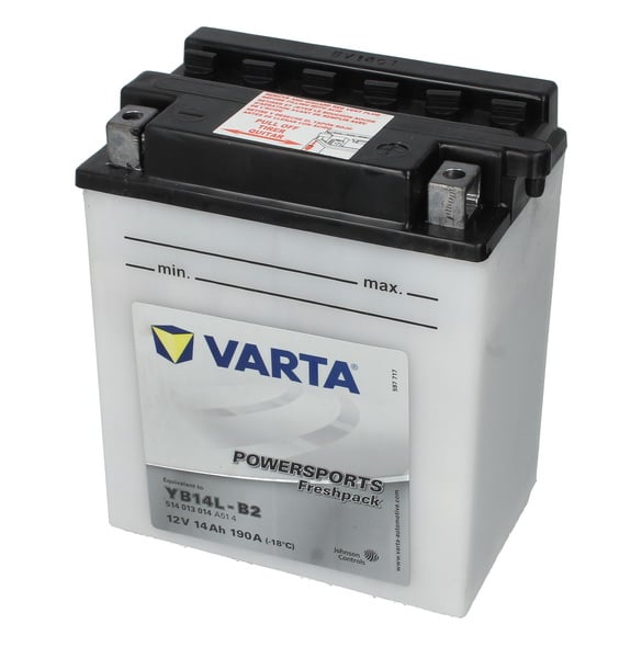 Baterie moto Acid cu intretinere VARTA 12V 14Ah 190A R+ aerisire dreapta 136x91x166 Incarcare uscata cu acid