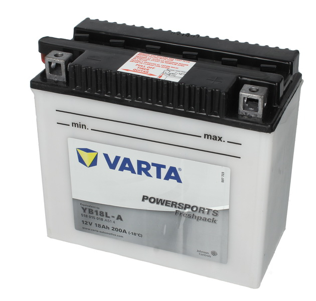 Baterie moto Acid cu intretinere VARTA 12V 18Ah 200A R+ aerisire stanga 181x90x160 Incarcare uscata cu acid