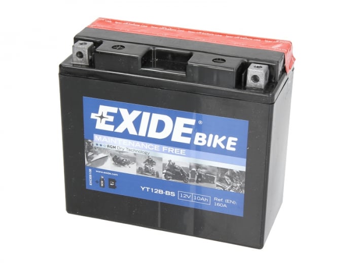 Baterie moto AGM fara intretinere EXIDE 12V 10Ah 160A L+ 150x70x130 Incarcare uscata cu acid