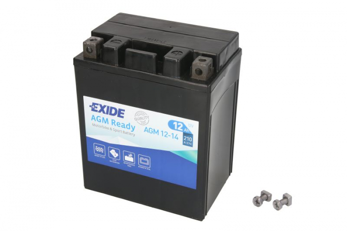 Baterie moto AGM/fara intretinere EXIDE 12V 12Ah 145A R+ 134x89x164  AGM12-14  [1]