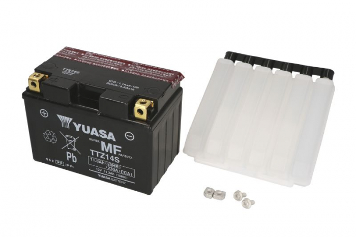 Baterie moto AGM fara intretinere YUASA 12V 11,2Ah 230A L+ 150x87x110 Incarcare uscata cu acid