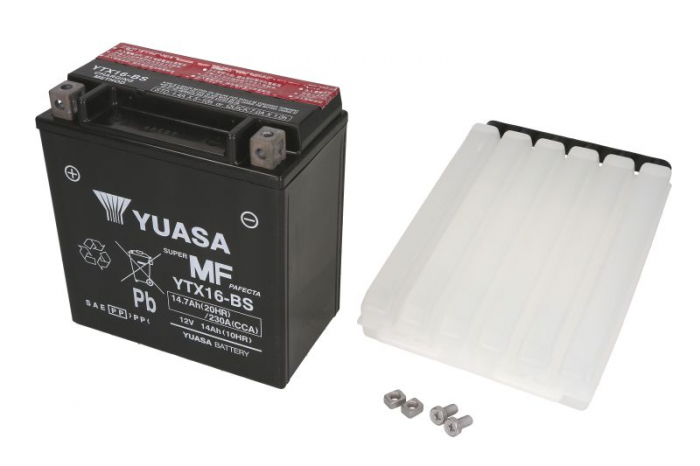 Baterie moto AGM/fara intretinere YUASA 12V 14Ah 230A L+ 150x87x161 Incarcare uscata cu acid [1]
