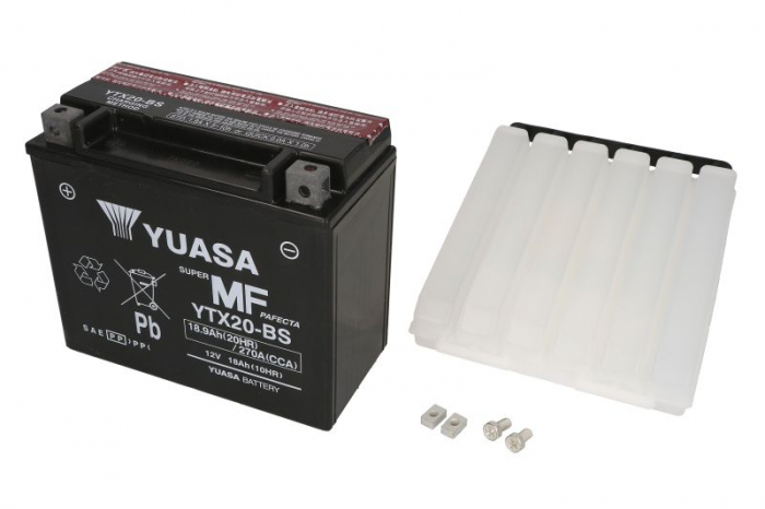 Baterie moto AGM fara intretinere YUASA 12V 18Ah 270A L+ 175x87x155 Incarcare uscata cu acid