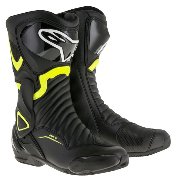 Bocanci piele SMX-6 V2 ALPINESTARS culoare negru fluorescent yellow marime 36