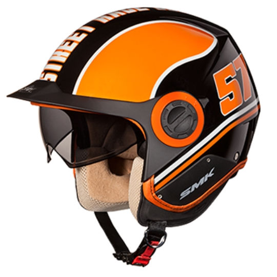 Casca moto scuter SMK DERBY GRID GL271 culoarea negru portocaliu, marimea XS unisex