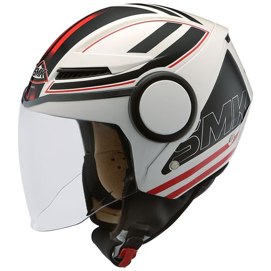 Casca moto scuter SMK STREEM SONIC GL123 culoarea negru rosu alb, marimea XS unisex