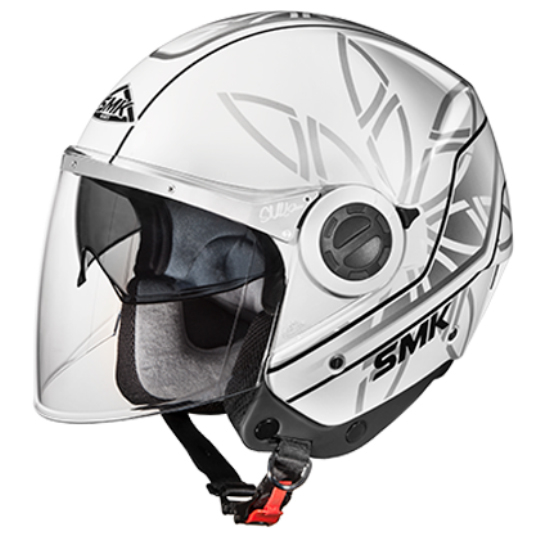 Casca moto scuter SMK SWING ESSENCE GL162 culoarea argintiu alb, marimea M unisex