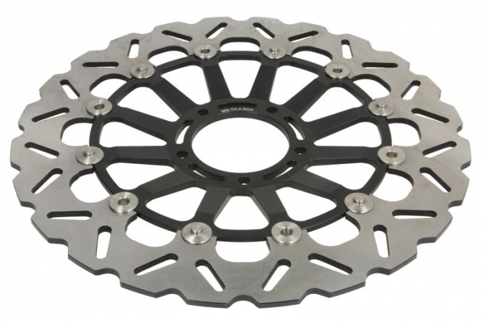 Disc de frana plutind fata, 330 72x5mm 5x90mm, diametrul gaurii de montare 8,5mm, inaltime (distantare) 15 potriviri: Ducati 1098 1098R 1198R CORSE 1198S 1198SP 1199 1199 (TRICO.) 1199S 1199S 1199S (T