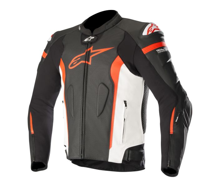 Geaca sport ALPINESTARS MISSILE TECH-AIR WENTYLOWANA culoare negru fluorescent rosu alb, marime 54