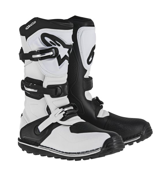 Ghete piele cross enduro TECH T ALPINESTARS MX culoare negru alb, marime 8