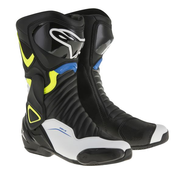 Ghete piele sport SMX-6 V2 ALPINESTARS culoare negru albastru alb, marime 41