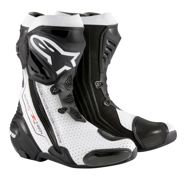 Ghete piele sport SUPERTECH R WENTYLOWANE ALPINESTARS culoare negru alb, marime 40