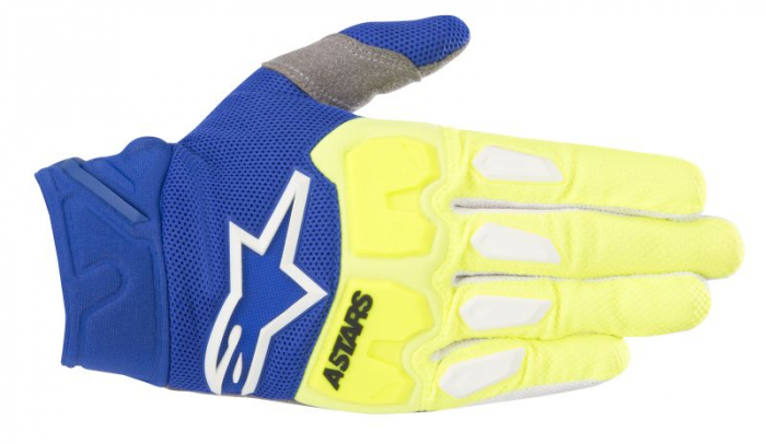 Manusi cross enduro ALPINESTARS MX RACEFEND culoare albastru fluorescent galben, marime S