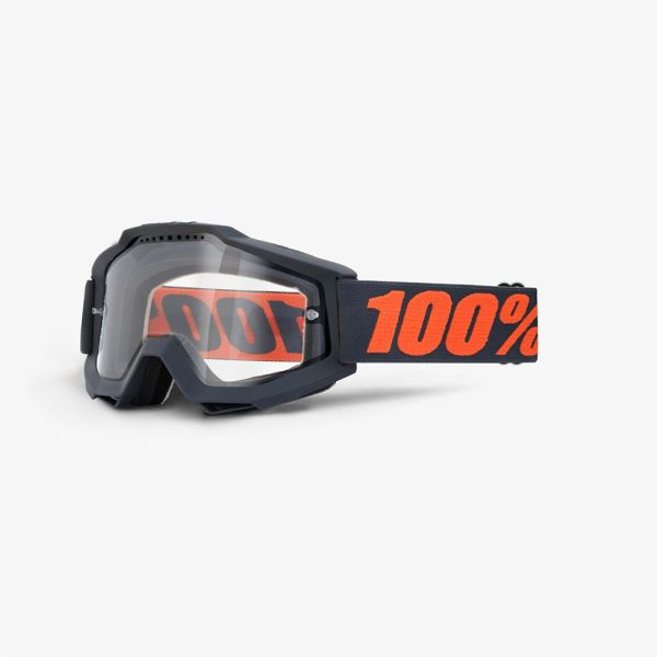 Ochelari Off-road moto 100% ACCURI ENDURO Gunmetal culoare negru portocaliu, 2 straturi, viziera dubla, transparent
