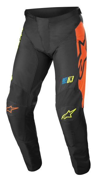 Pantaloni cross enduro ALPINESTARS MX RACER COMPASS culoare negru coral fluorescent yellow marime 34