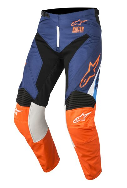 Pantaloni cross enduro ALPINESTARS MX RACER SUPERMATIC culoare albastru fluorescent albastru navy portocaliu, marime 40