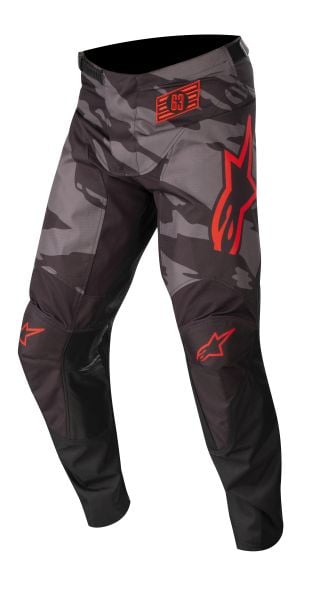 Pantaloni cross enduro ALPINESTARS MX RACER TACTICAL culoare negru camo fluorescent gri rosu marime 34