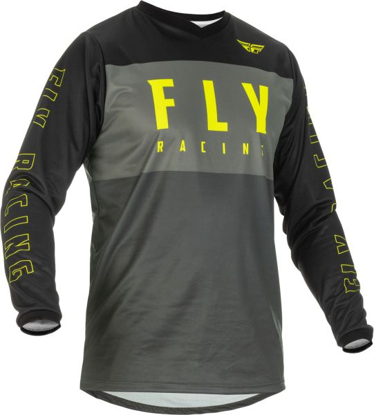 Tricou FLY RACING F-16 culoare negru fluorescent gri yellow marime XXL