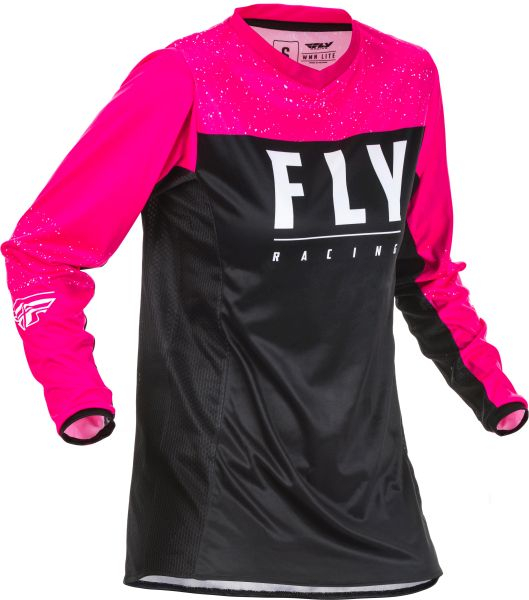 Tricou FLY RACING Women s Lite culoare negru fluorescent roz marime S