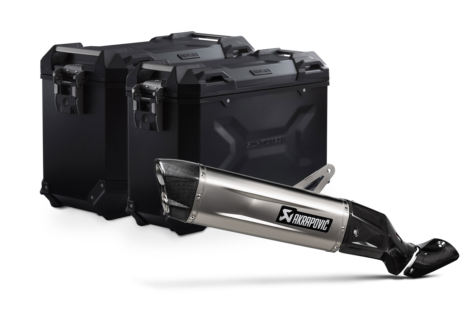 Sistem cutii laterale Sw-Motech Trax Adv+Akrapovic aluminiu 45/37L. pentru Kawasaki KLE500 / KLE500 SE (26-) [4]