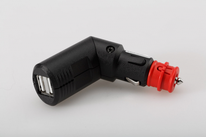 Adaptor cu 2 USB pentru priza bricheta 12 V. 2,000 mA cu corp pivotant [3]