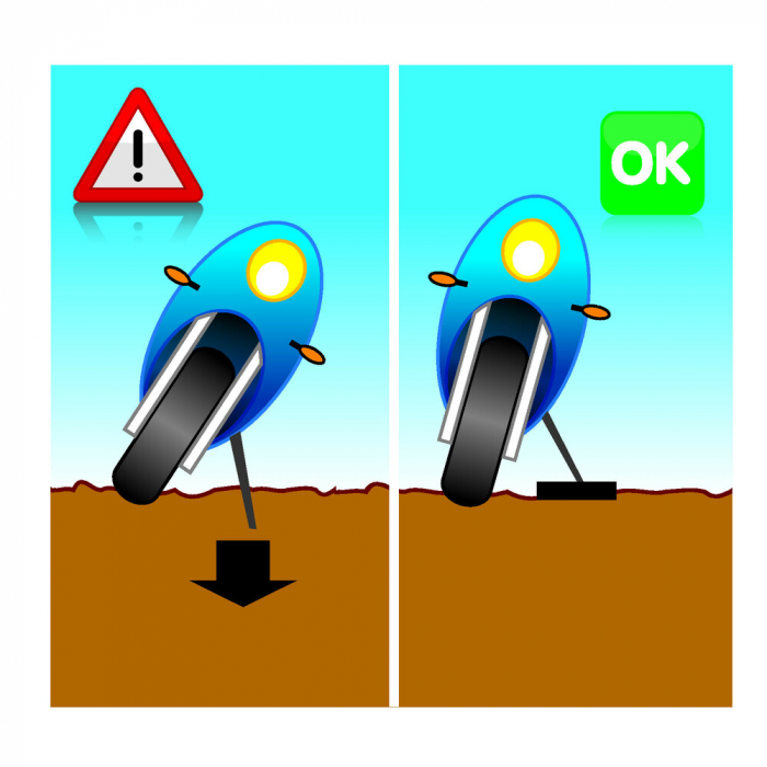 Baza universala antirasturnare moto portabila pentru cric lateral [4]