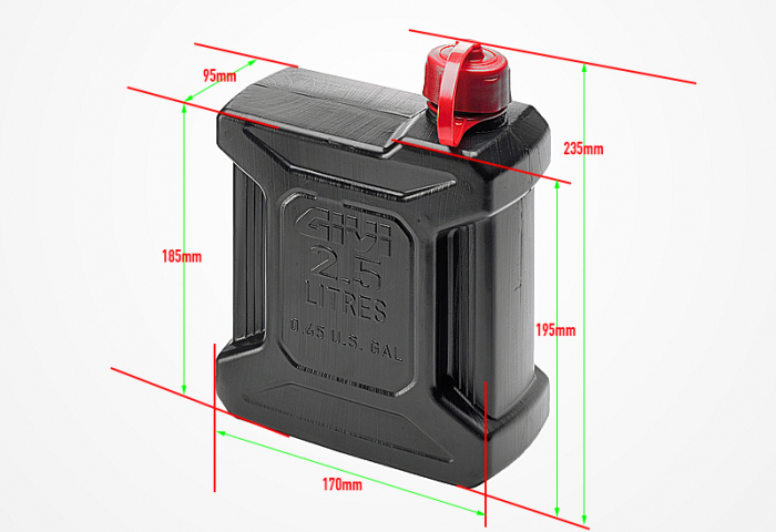 Canistra Givi de 2.5 litri omologata pentru transport benzina, apa sau ulei [2]