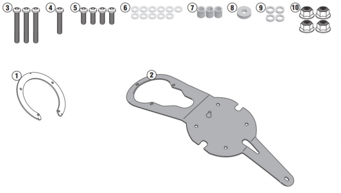 Flansa metalica Givi pentru fixare geanta rezervor BF21 [2]