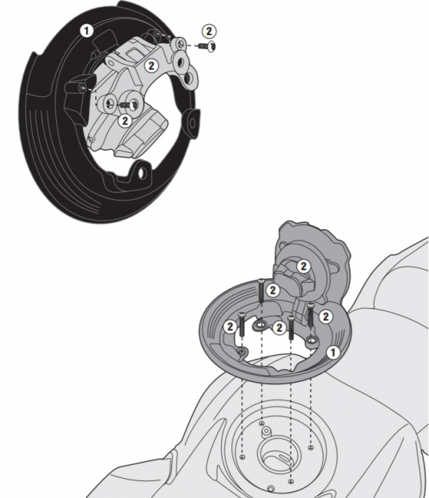 Flansa metalica Givi pentru fixare geanta rezervor BF28 [2]