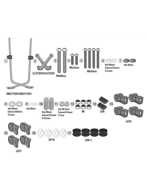 Kit fixare parbriz Peugeot Tweet 50-125-200 Fl Gt/Allure (23) [1]