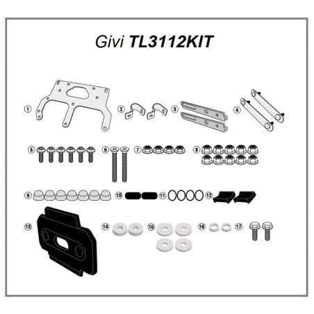 Kit instalare S250 Tool Box pe suporti sidecase PL1121CAM stanga/dreapta [2]